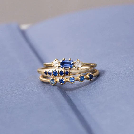Bague Vintage à Zirconium Bleu