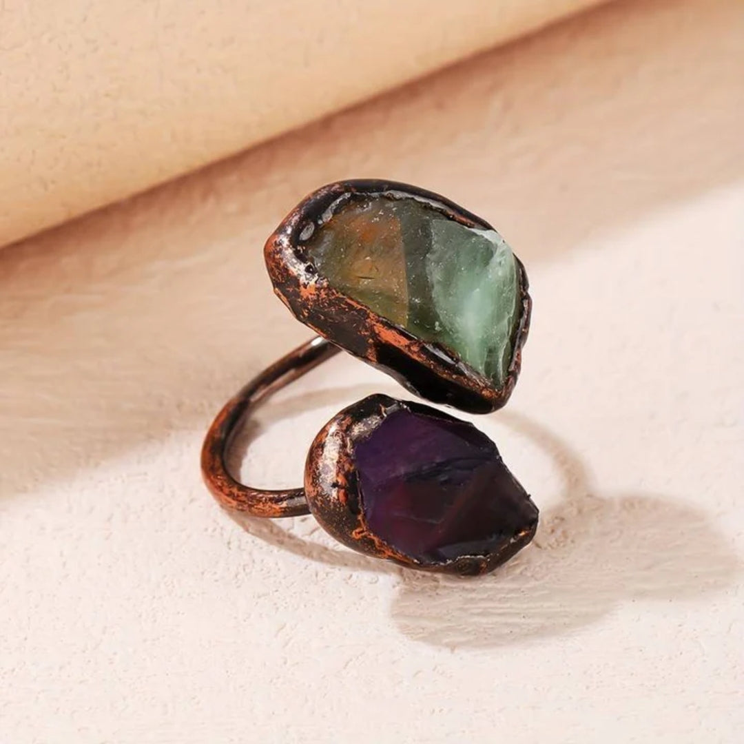 Bague vintage en cristal naturel