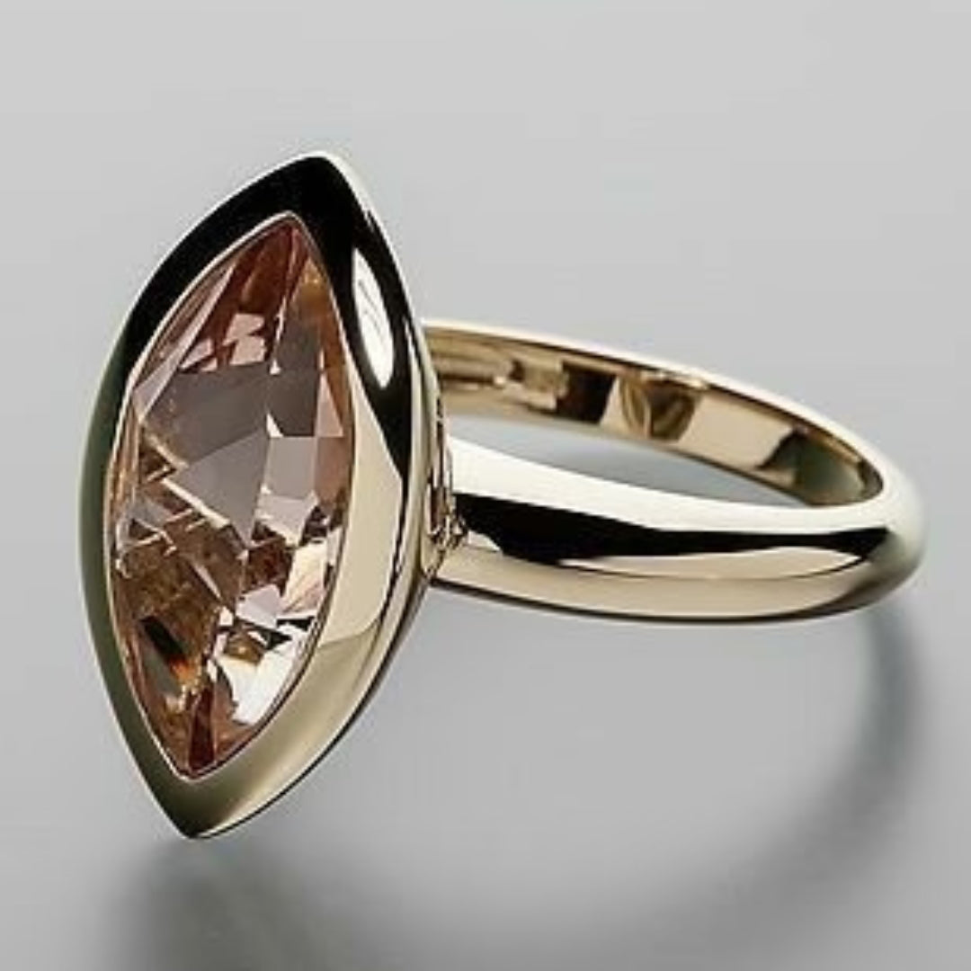 Bague vintage en cristal ovale