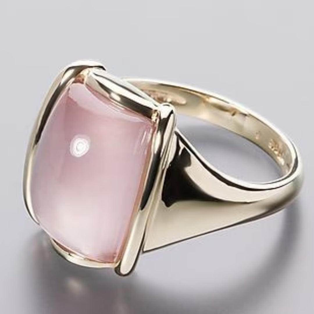 Bague vintage en cristal rose