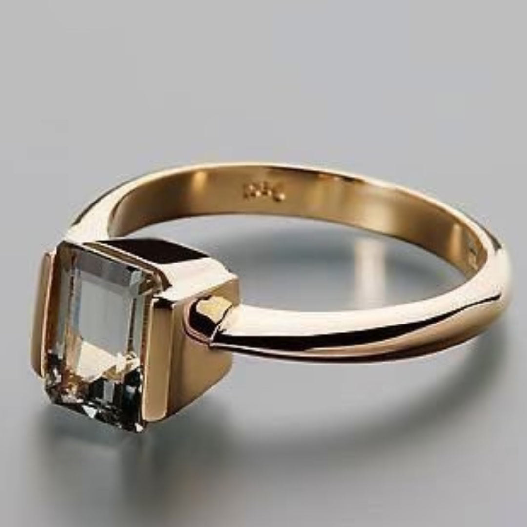 Bague vintage carrée en cristal