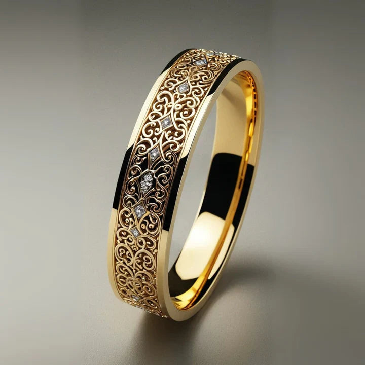 Bague creuse exotique en or fin