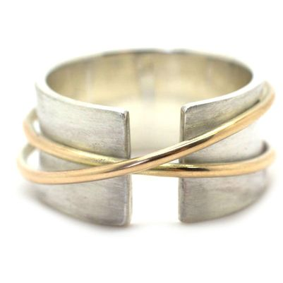 Bague finement dorée en argent vintage