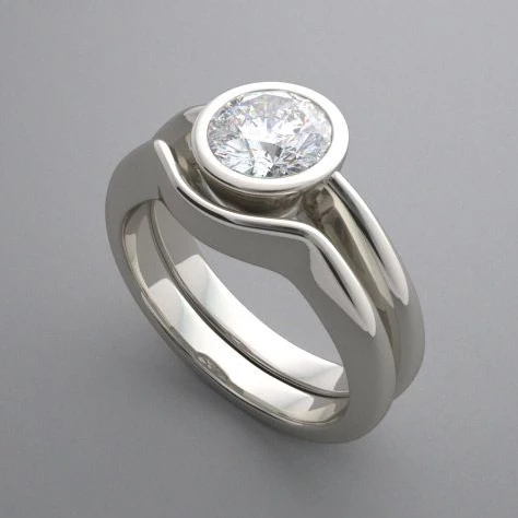 Bague vintage en argent et cristal incrusté