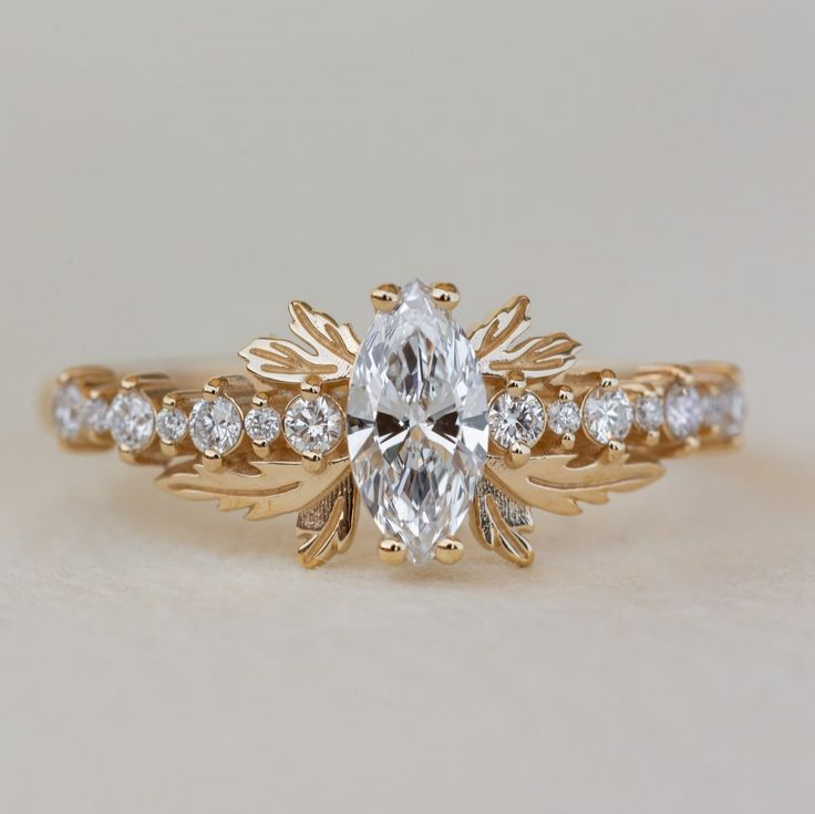 Bague vintage en cristal doré
