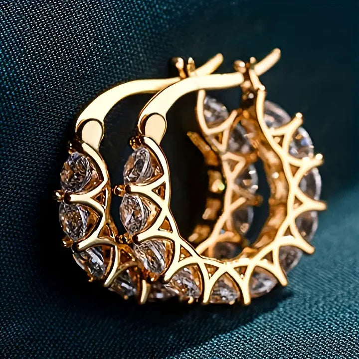Boucles d'oreilles en forme d'épine dorée brillante