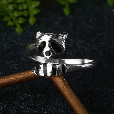 Bague de Raton Laveur en Argent Sterling 925