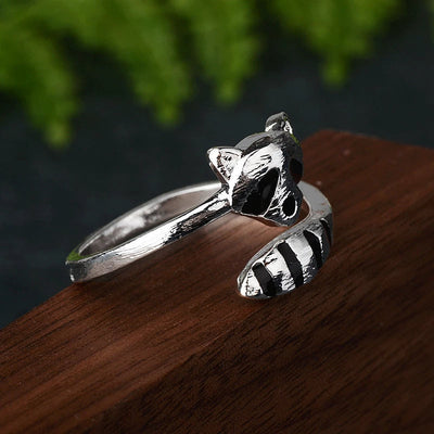 Bague de Raton Laveur en Argent Sterling 925