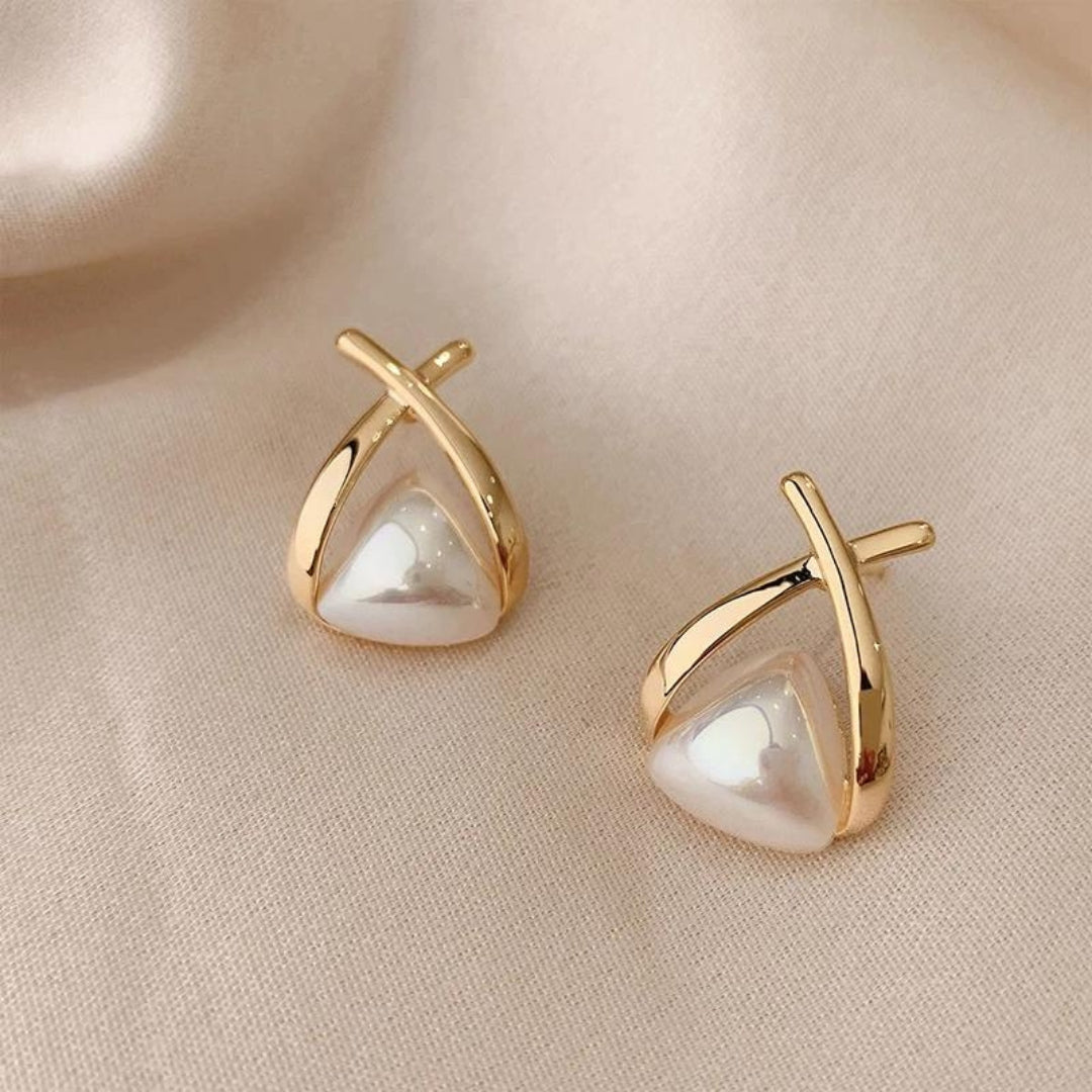 Boucles d'oreilles Elégantes en Or avec Perles