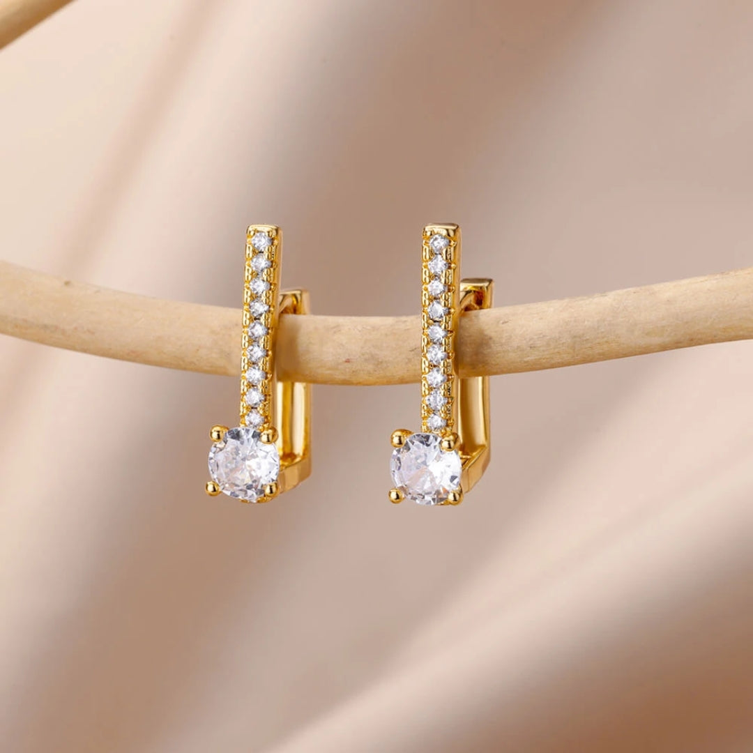 Boucles d'oreilles Exotique Doré avec Zirconium Cubique