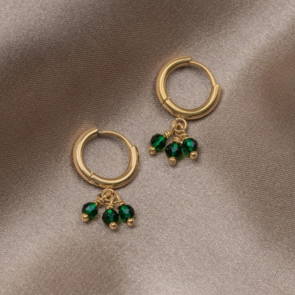 Boucles d'oreilles en Cristal Vert