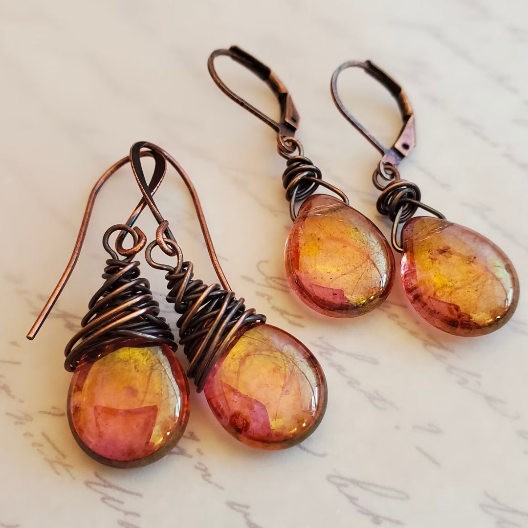 Boucle d'oreille vintage en forme de luciole