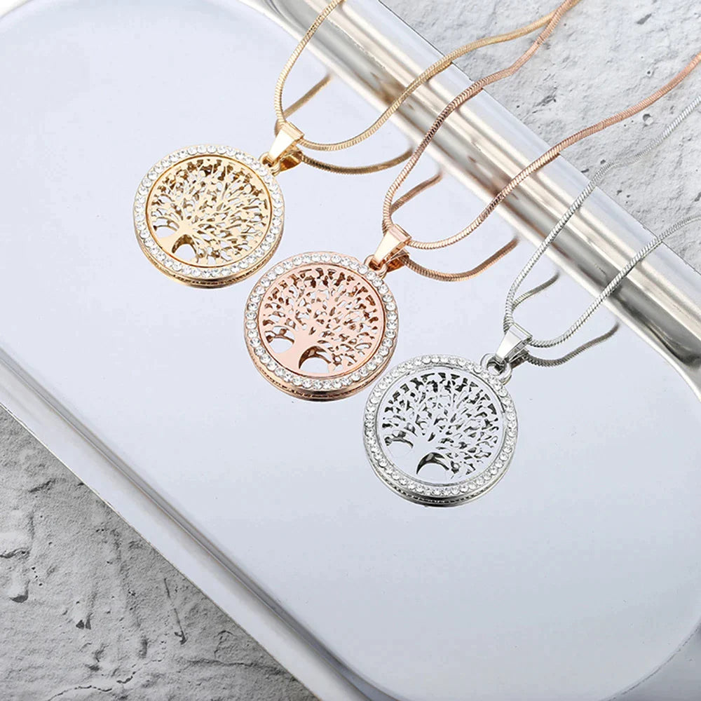Pendentif Arbre de Vie avec Zirconia en Or et Argent