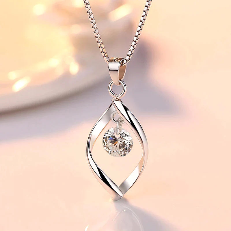 Pendentif en Cristal de Zircone en Argent