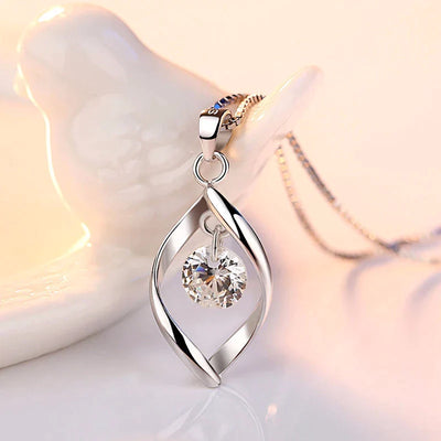 Pendentif en Cristal de Zircone en Argent