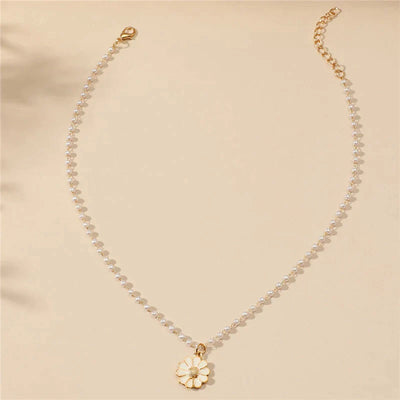Pendentif marguerite avec perle