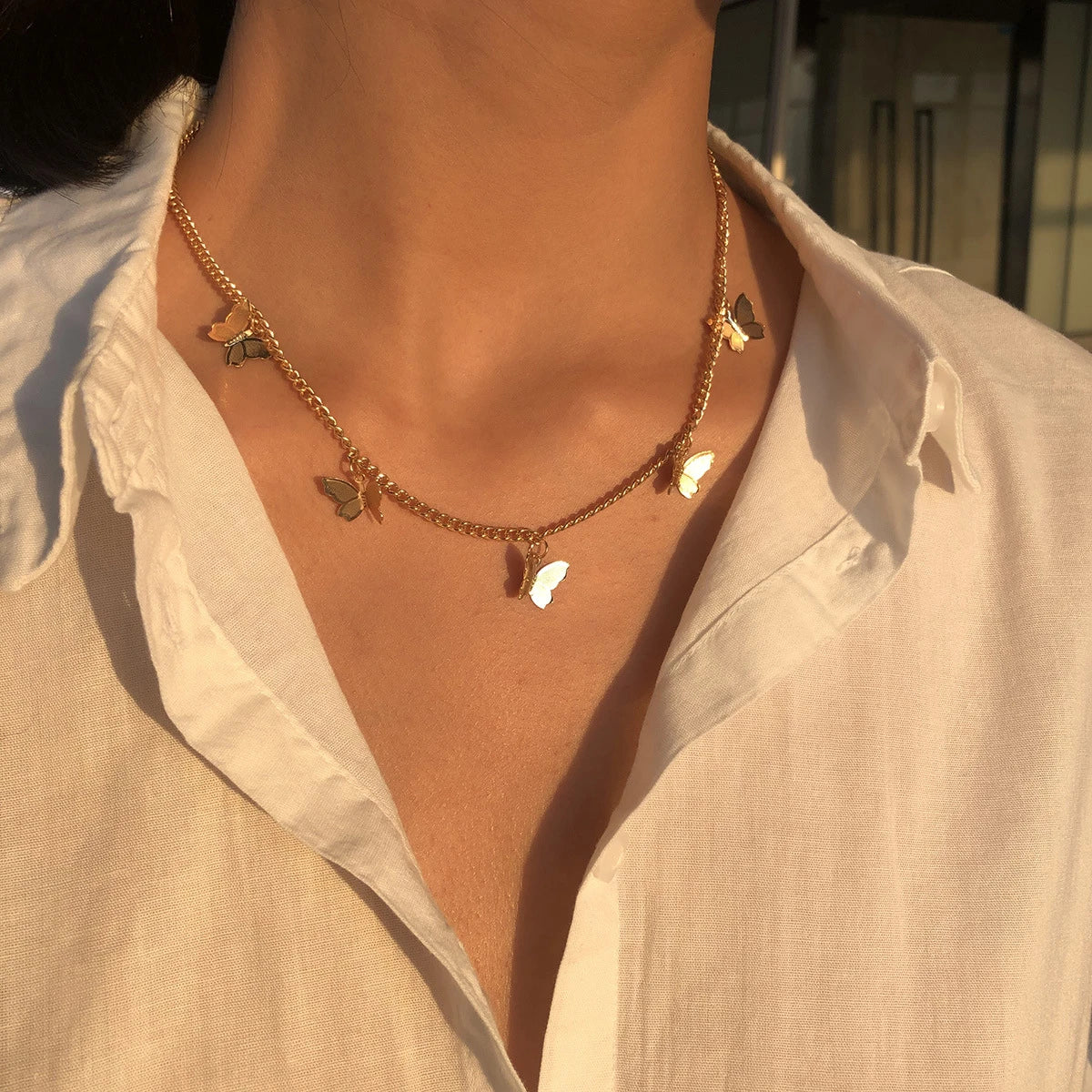 Collier Papillon en Or et Argent