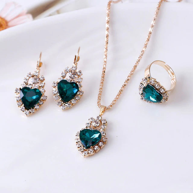 Parure d'Amour en Or et Zirconium