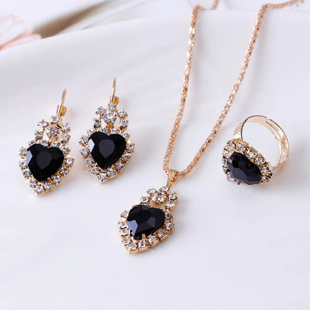 Parure d'Amour en Or et Zirconium