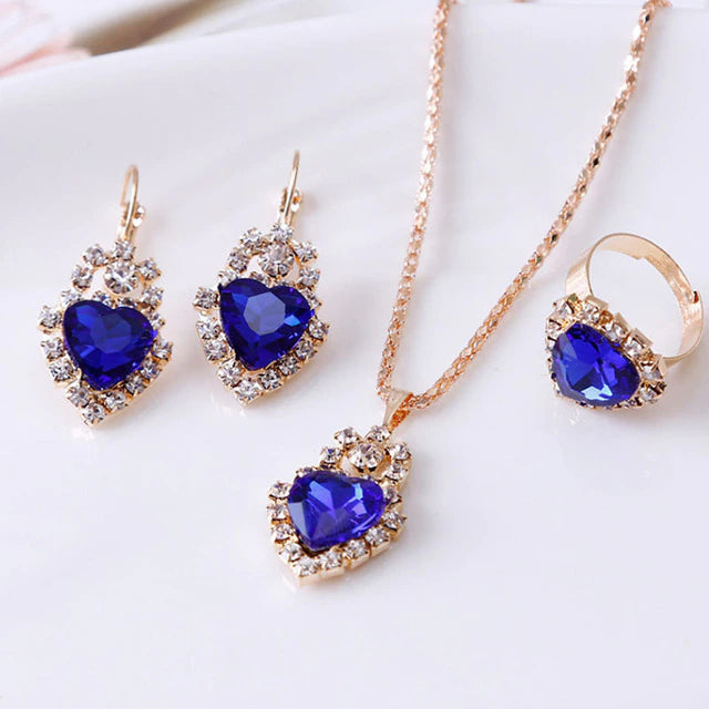 Parure d'Amour en Or et Zirconium
