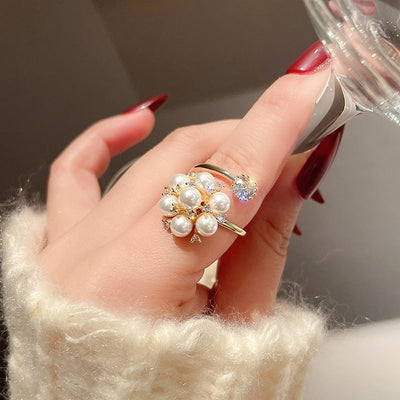 Bague douce réglable avec perles