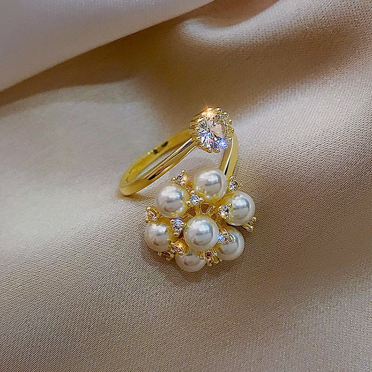 Bague douce réglable avec perles