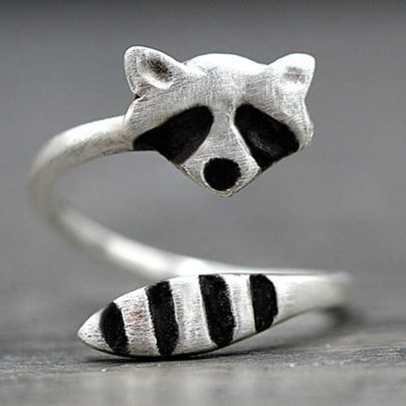 Bague de Raton Laveur en Argent Sterling 925