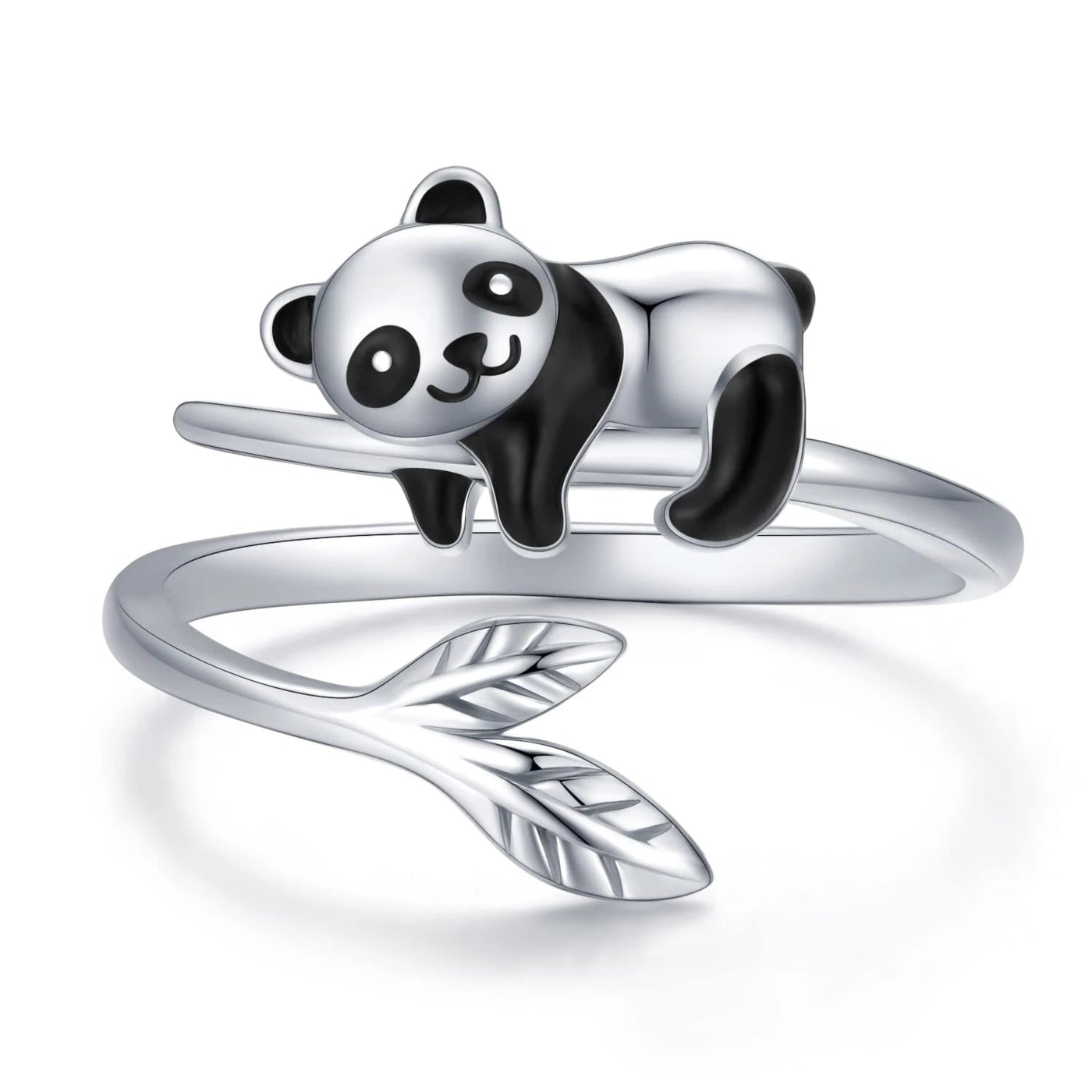 Bague Réglable Panda Mignon en Argent Sterling 925