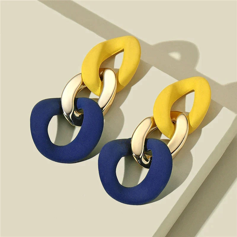 Boucles d'oreilles en Chaîne Colorée
