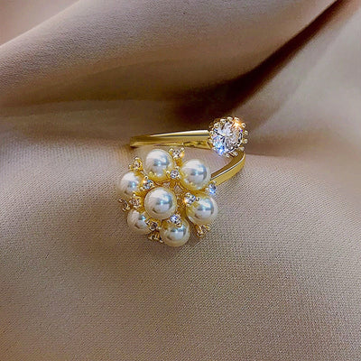 Bague douce réglable avec perles
