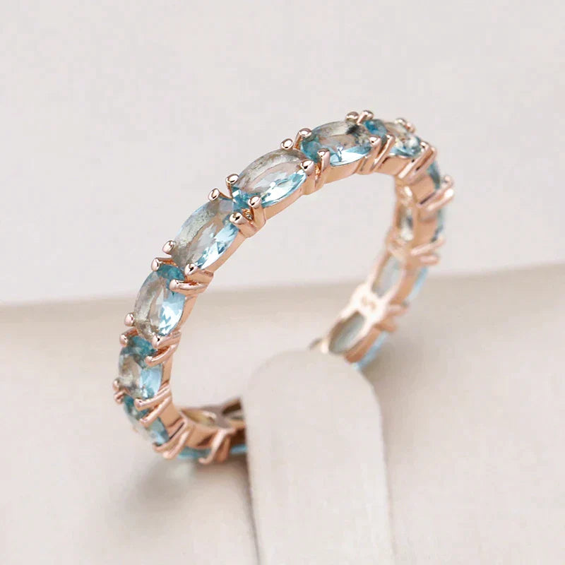 Bague Turquoise Zirconia Incrustée en Or
