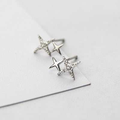 Boucles d'oreilles Étoile avec Zirconia en or