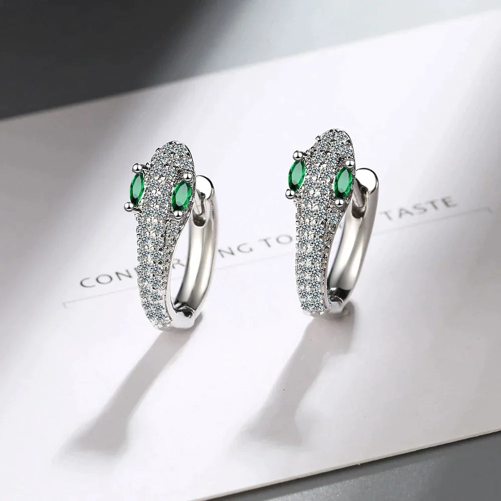 Boucles d'oreilles serpent en argent sterling 925