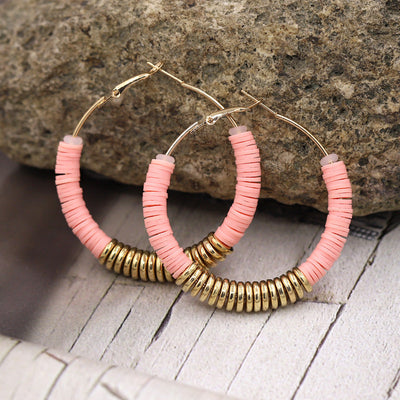 Boucles d'oreilles Boho avec Pierres de Couleur