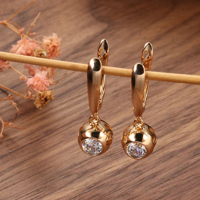Boucles d'oreilles Elégantes en Zircon Rond Naturel