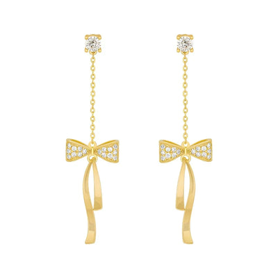 Boucles d'Oreilles avec Nœud en Cristal