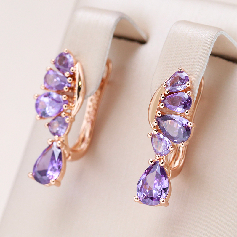 Boucles d'oreilles Élégantes en Cristal Violet