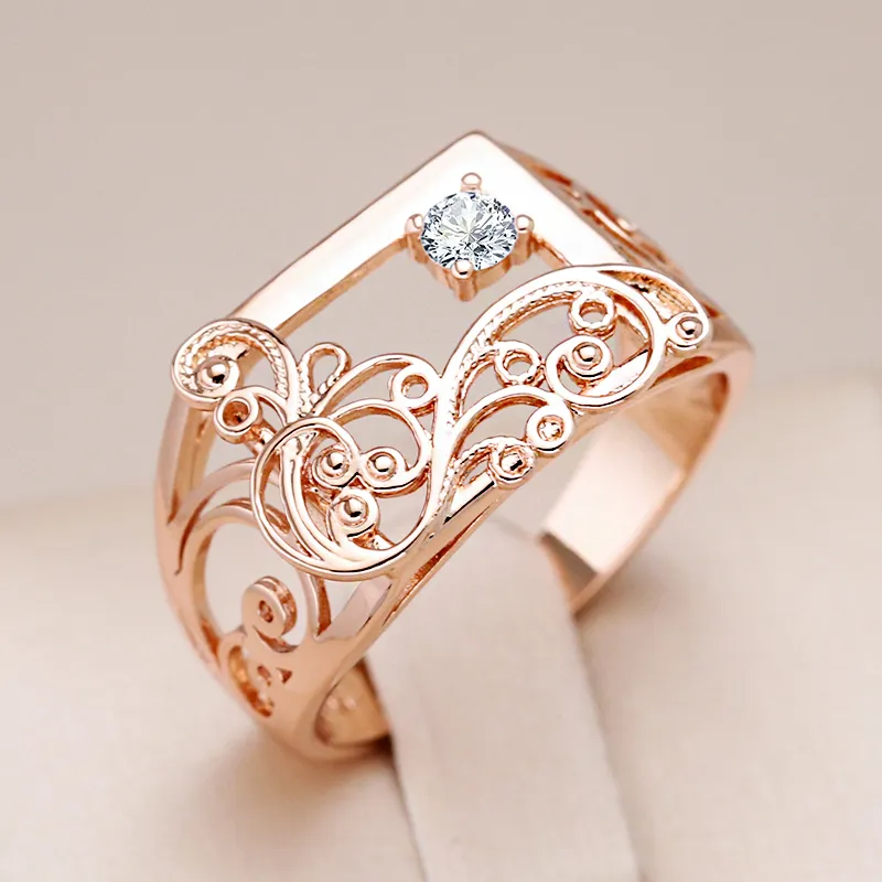 Bague élégante en zircon rectangulaire