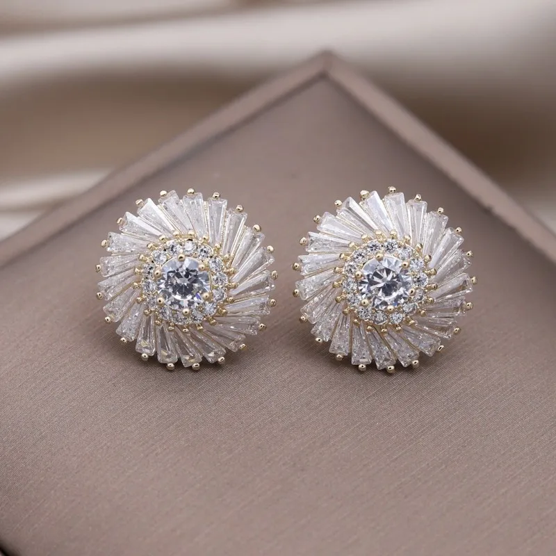 Boucles D'oreilles Clips Dorées Rhodié - Modèle élégant Classique, Couleur Or, Occasion Parfait état