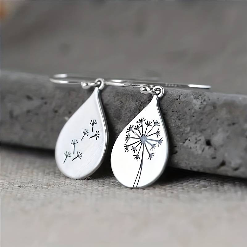 Boucles d'oreilles pissenlit vintage en argent