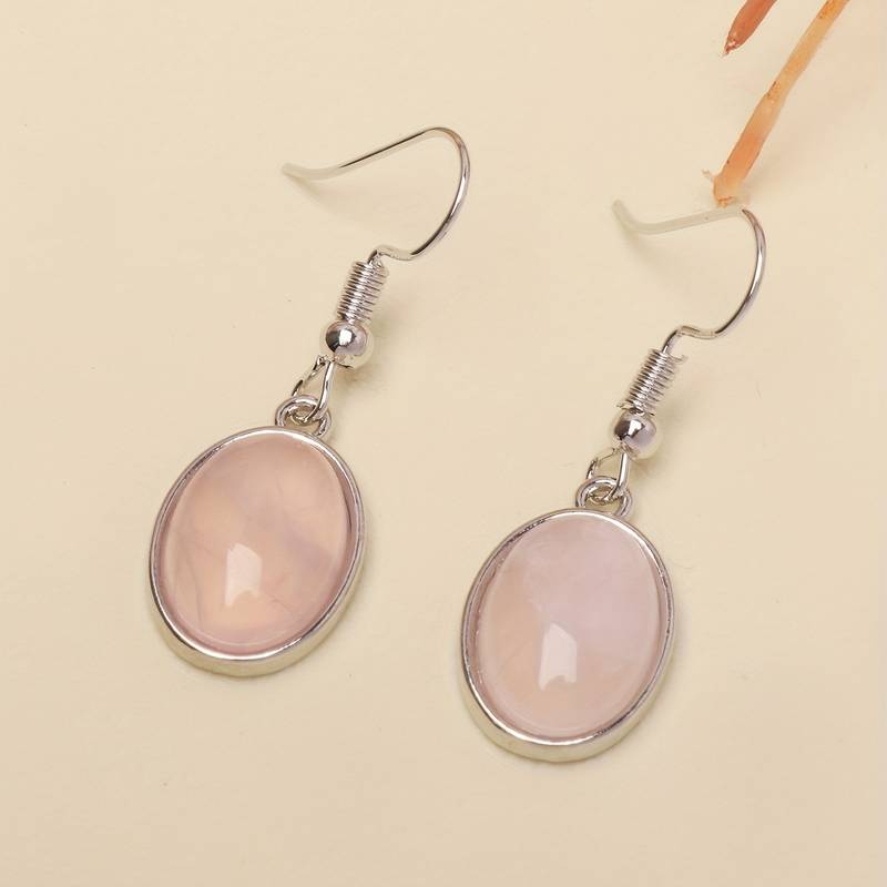 Boucles d'oreilles vintage rose en argent