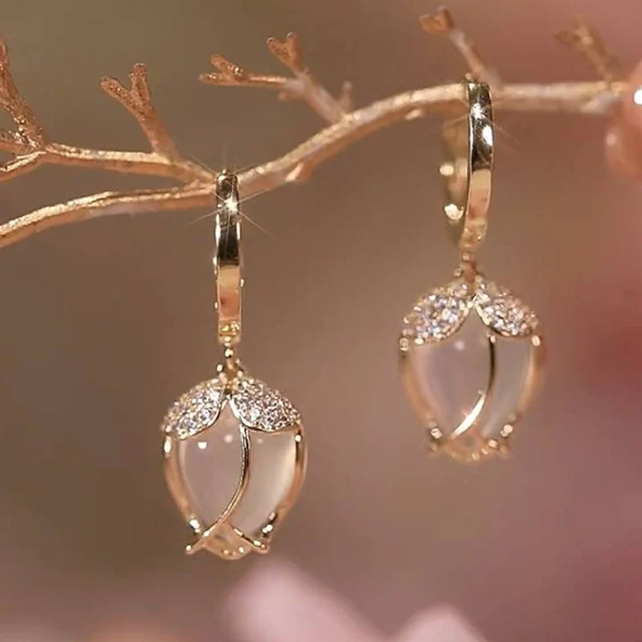 Boucles d'oreilles tulipe en cristal