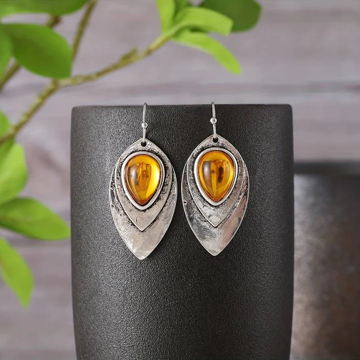 Boucles d'oreilles vintage en cristal orange sur argent sterling