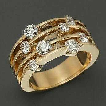 Bague vintage en zirconium doré